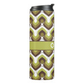 70s Bold Modern Retro Ogee Motif in Greens Thermosbecher (Nach links gedreht)