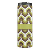 70s Bold Modern Retro Ogee Motif in Greens Thermosbecher (Rückseite)