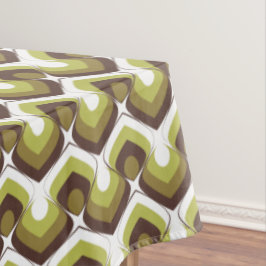 70s Bold Modern Retro Ogee Motif in Greens Tischdecke