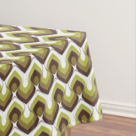 70s Bold Modern Retro Ogee Motif in Greens Tischdecke