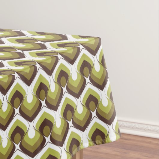 70s Bold Modern Retro Ogee Motif in Greens Tischdecke (Beispiel)