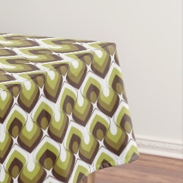 70s Bold Modern Retro Ogee Motif in Greens Tischdecke
