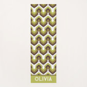 70s Bold Modern Retro Ogee Motif in Greens Yogamatte (Vorderseite)