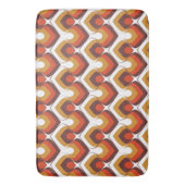 70s Bold Retro Modern Motif in Orange & Brown Badematte (Vorderseite Vertikal)