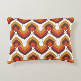 70s Bold Retro Modern Motif in Orange & Brown Dekokissen
