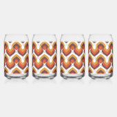 70s Bold Retro Modern Motif in Orange & Brown Dosenglas (Vorderseite)