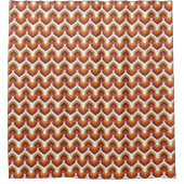 70s Bold Retro Modern Motif in Orange & Brown Duschvorhang (Vorderseite)
