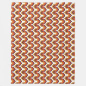 70s Bold Retro Modern Motif in Orange & Brown Fleecedecke (Vorderseite)