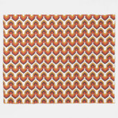 70s Bold Retro Modern Motif in Orange & Brown Fleecedecke (Vorderseite (Horizontal))