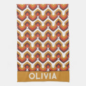 70s Bold Retro Modern Motif in Orange & Brown Geschirrtuch (Vertikal)