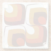 70s Bold Retro Modern Motif in Orange & Brown Glasuntersetzer (Rückseite)
