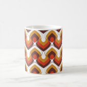 70s Bold Retro Modern Motif in Orange & Brown Kaffeetasse (Mittel)