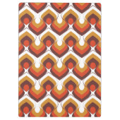 70s Bold Retro Modern Motif in Orange & Brown Klemmbrett (Rückseite)