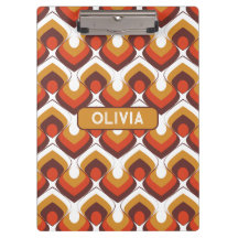 70s Bold Retro Modern Motif in Orange & Brown