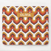 70s Bold Retro Modern Motif in Orange & Brown Mousepad (Vorne)