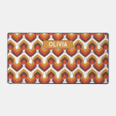70s Bold Retro Modern Motif in Orange & Brown Schreibtischunterlage (Vorderseite)