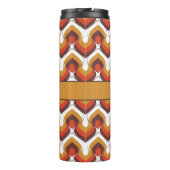 70s Bold Retro Modern Motif in Orange & Brown Thermosbecher (Rückseite)
