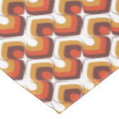 70s Bold Retro Modern Motif in Orange & Brown Tischdecke (Schrägansicht)