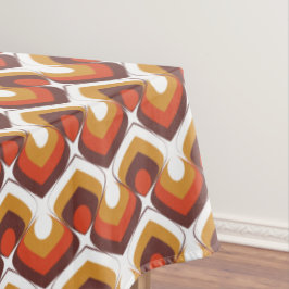 70s Bold Retro Modern Motif in Orange & Brown Tischdecke