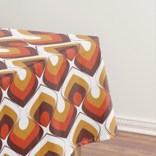 70s Bold Retro Modern Motif in Orange & Brown Tischdecke (Beispiel)