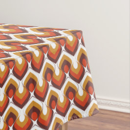 70s Bold Retro Modern Motif in Orange & Brown Tischdecke