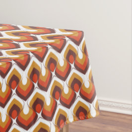 70s Bold Retro Modern Motif in Orange & Brown Tischdecke