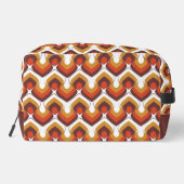 70s Bold Retro Modern Motif in Orange & Brown Waschbeutel (Rückseite)