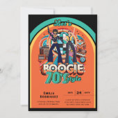 70s Boogie Retro Disco Dancing Birthday Party Einladung (Vorderseite)