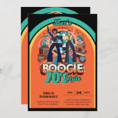 70s Boogie Retro Disco Dancing Birthday Party Einladung (Vorne/Hinten)
