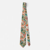 70s Brown Floral Custom Tie – Elegant Fashion Krawatte (Vorderseite)