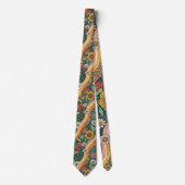 70s Brown Floral Custom Tie – Elegant Fashion Krawatte (Vorderseite)