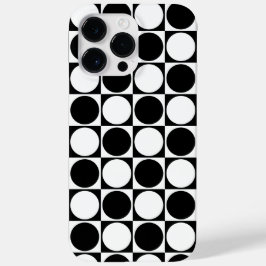 70s Checks and Circles Black and White Case-Mate iPhone 14 Pro Max Hülle