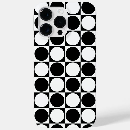 70s Checks and Circles Black and White Case-Mate iPhone Hülle (Rückseite)