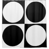 70s Checks and Circles Black and White Duschvorhang (Vorderseite)