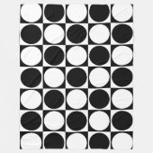 70s Checks and Circles Black and White Fleecedecke (Vorderseite)