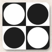 70s Checks and Circles Black and White Getränkeuntersetzer (Vorderseite)