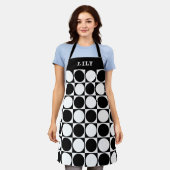 70s Checks and Circles Black and White Schürze (Getragen)