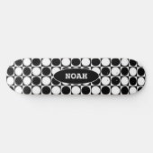 70s Checks and Circles Black and White Skateboard (Horizontal)