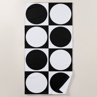70s Checks and Circles Black and White Strandtuch