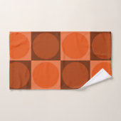 70s Checks and Circles Flame Orange Badhandtuch Set (Handtuch)