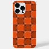 70s Checks and Circles Flame Orange Case-Mate iPhone Hülle (Rückseite)
