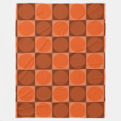 70s Checks and Circles Flame Orange Fleecedecke (Vorderseite)