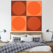 70s Checks and Circles Flame Orange Leinwanddruck (Insitu (Schlafzimmer))