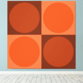 70s Checks and Circles Flame Orange Leinwanddruck (Insitu (Holzboden))