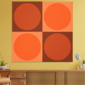 70s Checks and Circles Flame Orange Leinwanddruck (Insitu (Wohnzimmer))