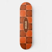 70s Checks and Circles Flame Orange Skateboard (Vorderseite)