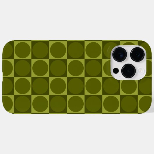 70s Checks and Circles Green Case-Mate iPhone Hülle (Rückseite (Horizontal))