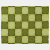 70s Checks and Circles Green Fleecedecke (Vorderseite (Horizontal))