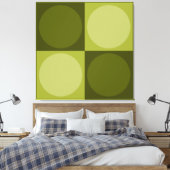 70s Checks and Circles Green Leinwanddruck (Insitu (Schlafzimmer))