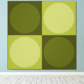 70s Checks and Circles Green Leinwanddruck (Insitu (Holzboden))